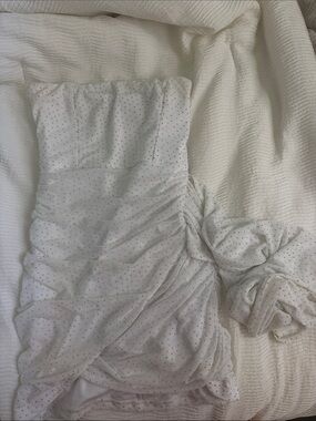 White strapless bedazzled dress